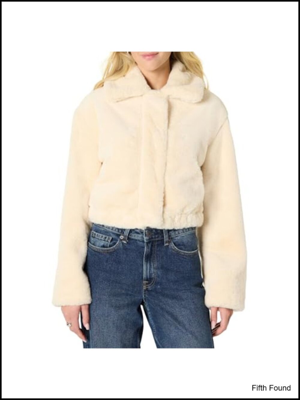 Women's Cropped Faux Fur Jacket Oversized Fit Collar